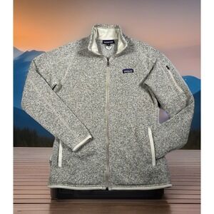 Patagonia Better Sweater Fleece Jacket Womens Medium Pelican Light Brown  -EUC
